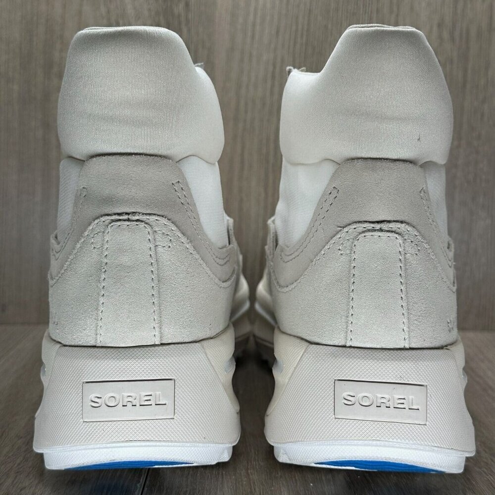 Sorel Shoes Womens Sz 12 Out N' About 503 Lace Up Mid Sneaker Suede Off White - Picture 5 of 12